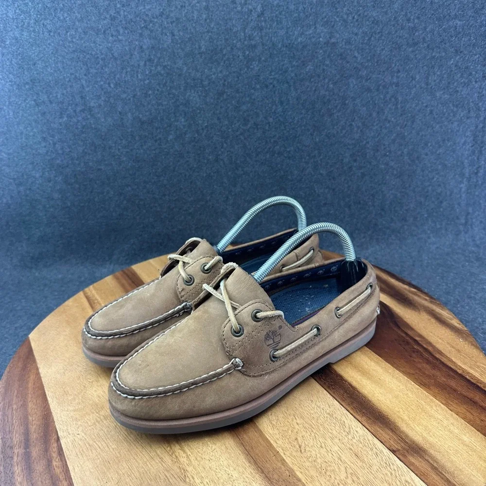 Timberland Boat Shoes Men's 7.5M Light Brown Genuine Leather Upper 71030 3444